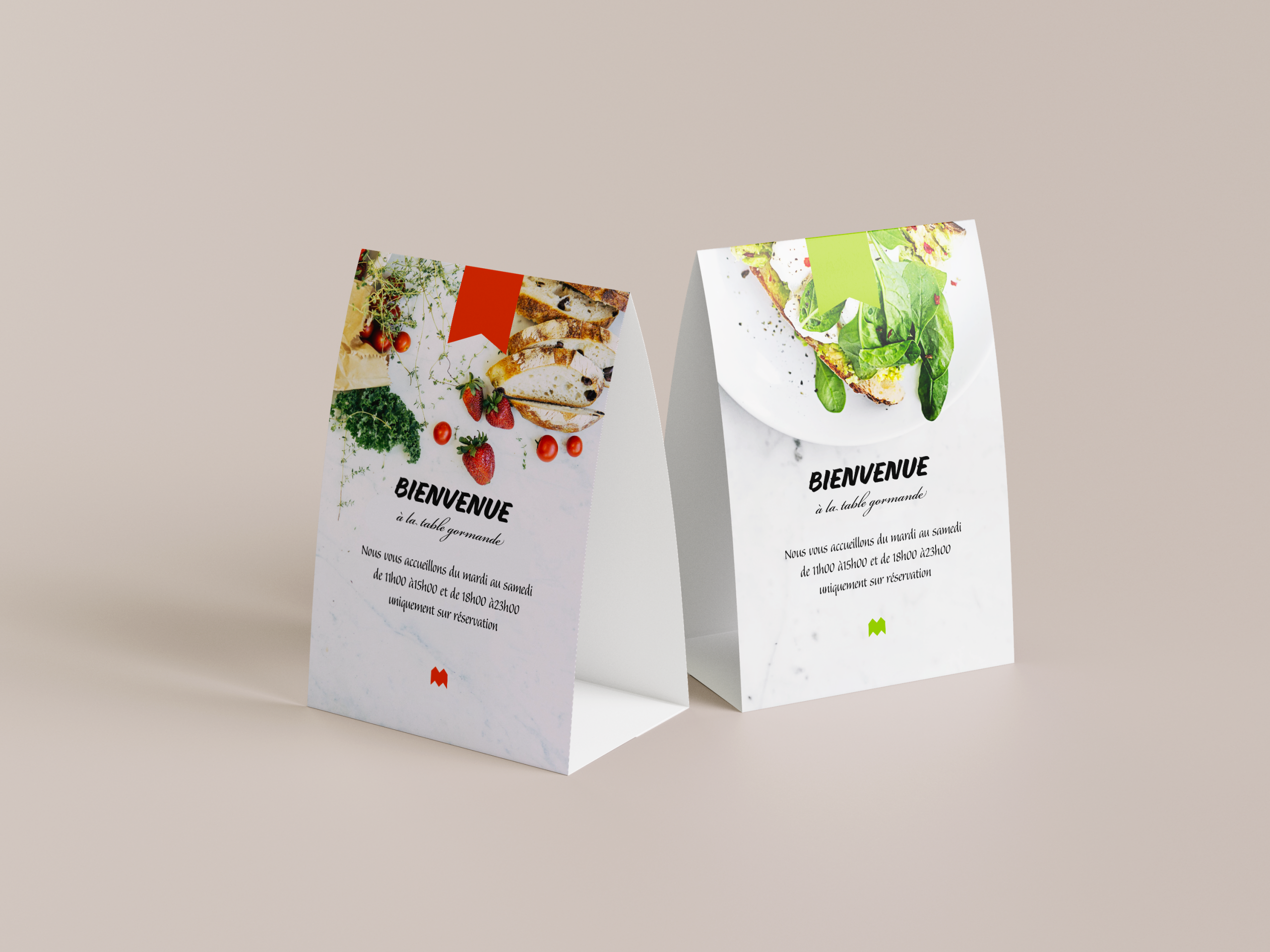 Mockup chevalets de table